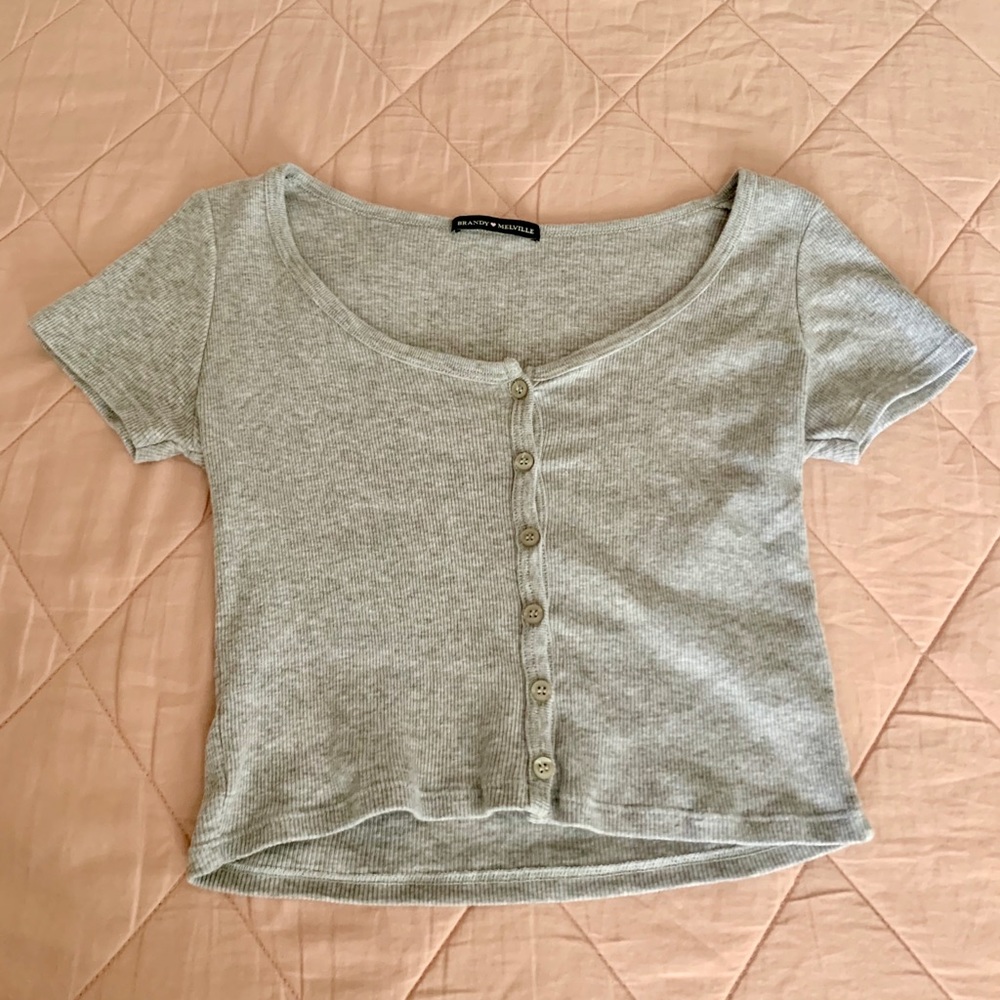 brandy melville gray zelly top